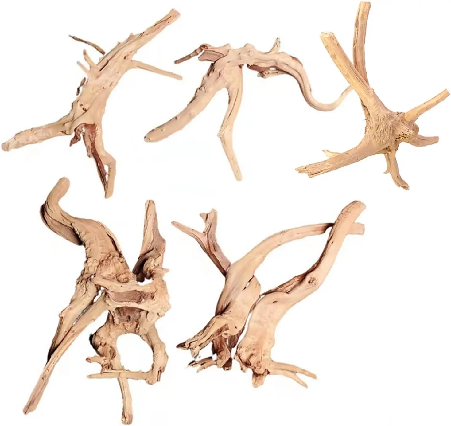3PCS 10-15CM Driftwood Cuckoo Roots Dead-wood Tree Trunk Landscape Creative Reptile Cylinder Fish Tank Ornament Aquarium Decor Zpaxo