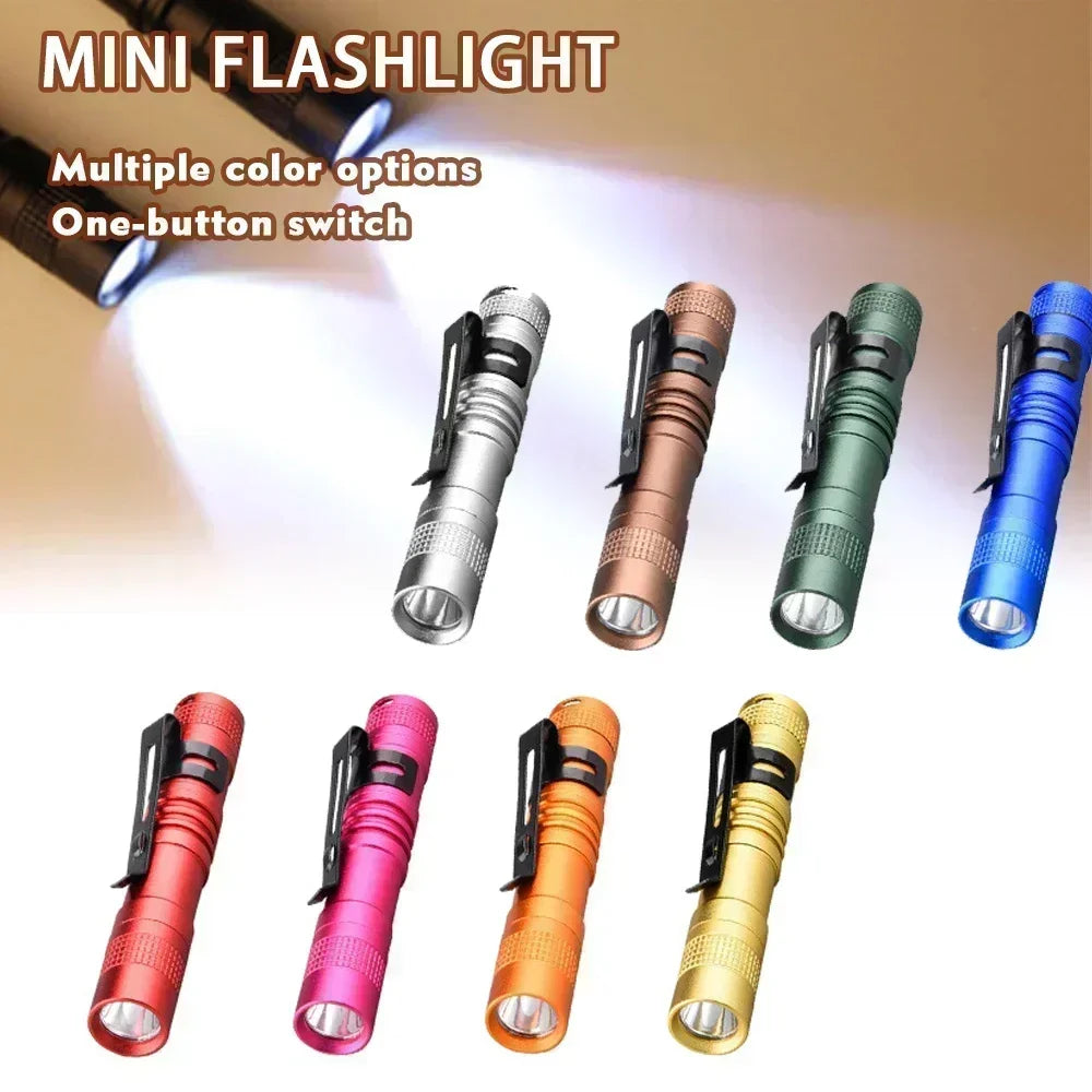 Mini LED Pen Flashlight 300LM with Clip – Pocket Torch AAA