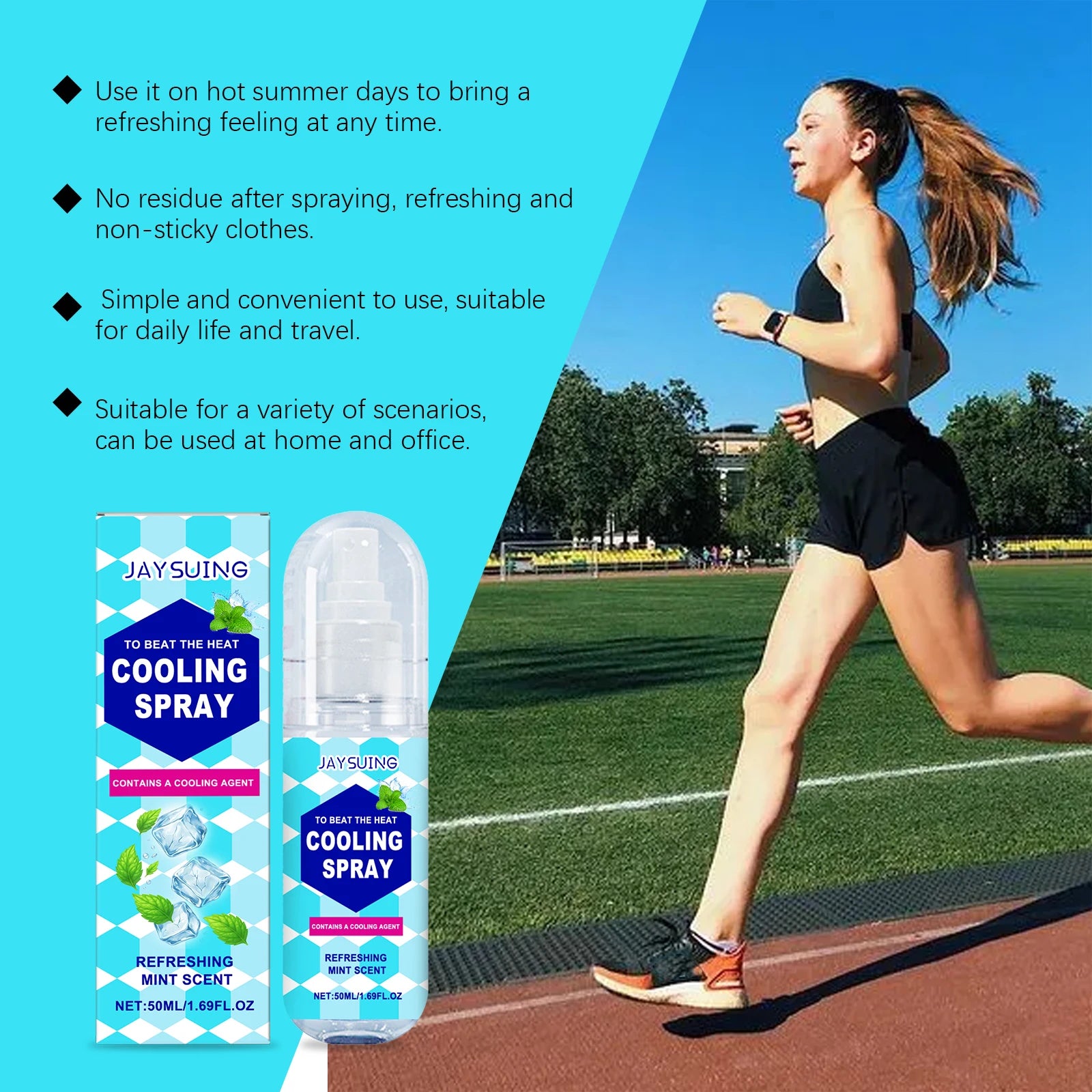Jaysuing Cooling Spray Summer Body Cooling Spray Portable Ice Feeling Clothing Training Relief Summer Quickly Cooling Spray Zpaxo