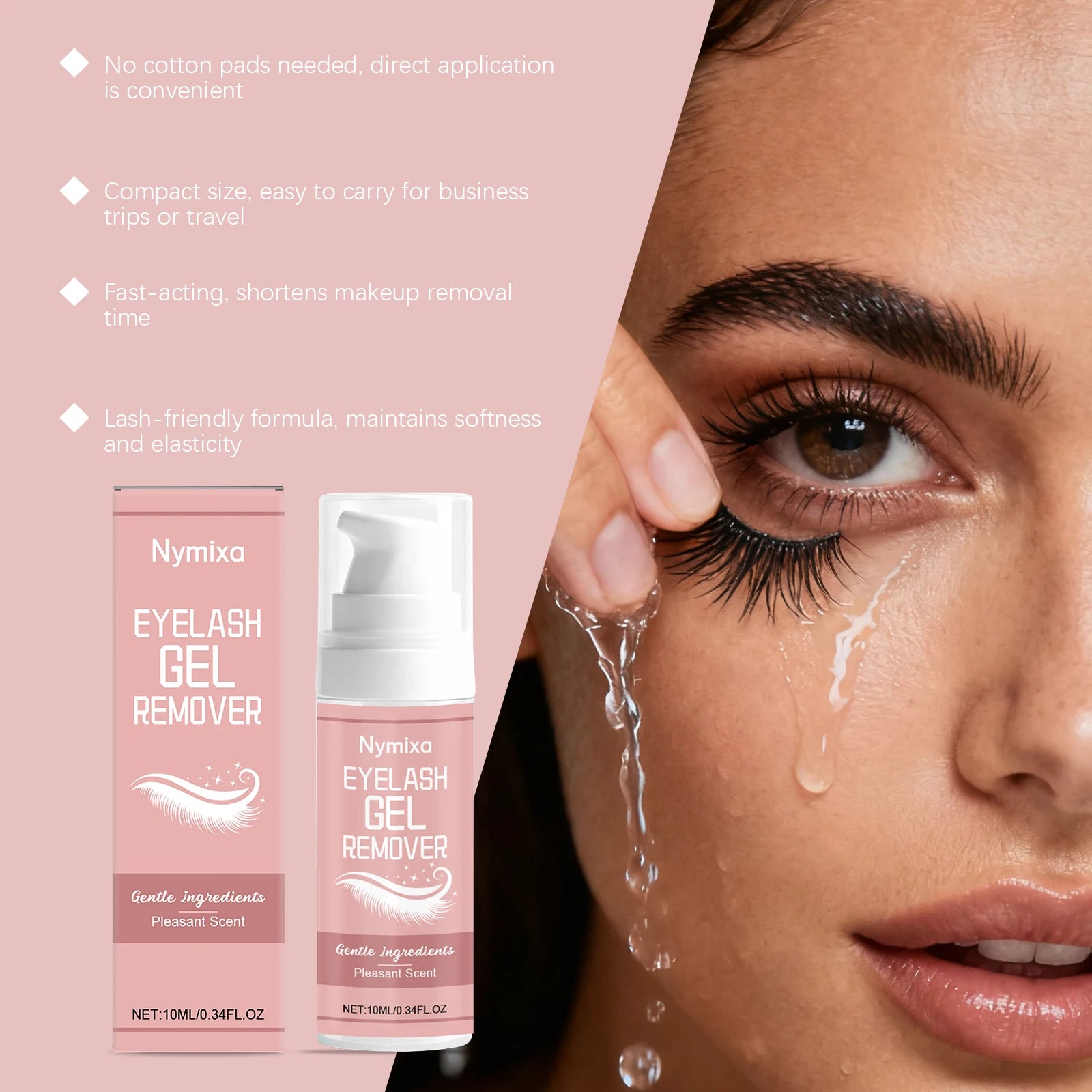 Nymixa Lash Remover Gel Eyelash Glue Dissolver Quick Dissolving Deep Cleaning Eye Makeup Remover Gentle Non Irritating Safe 10ml Zpaxo