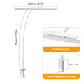 LED Full-Spectrum Eye-caring Desk Lamp with Flexible Gooseneck Stepless Dimming Flicker-Free Touch Control Desk Lamp for Home Zpaxo 12W 1-Head White US Plug