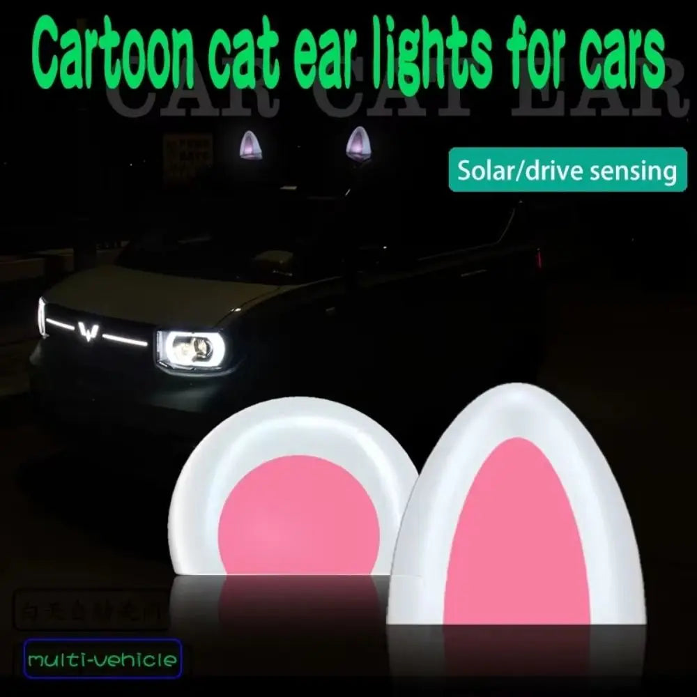 Cartoon Solar Cat Ears Bear Paste Decorative Car Roof Decoration Zpaxo