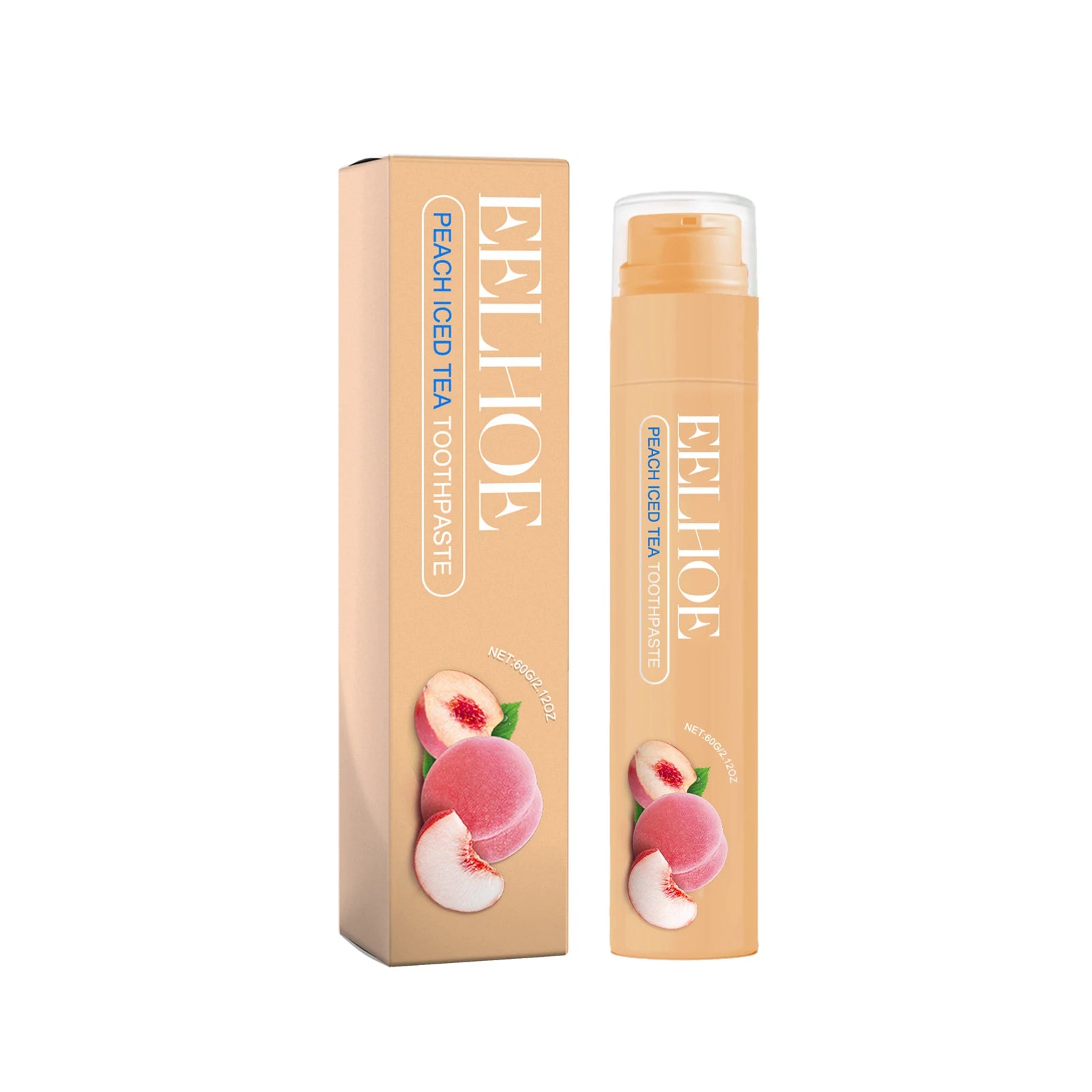 Eelhoe Fruity Whitening Toothpaste – Stain Removal & Fresh Breath Whitening Toothpaste Zpaxo Peach Flavor