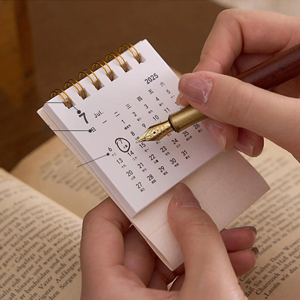 2026 Mini Desk Calendar Jan Dec Coil Daily Scheduler Paper Planner