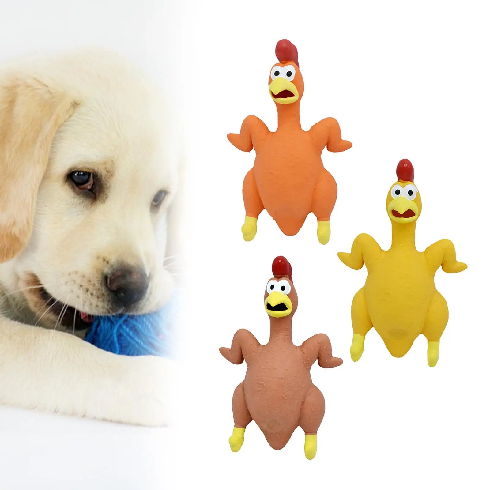 Rubber Chicken Beach Games Outdoor Games Novelty Rubber 12x21cm Backyard Games Sturdy Bite Resistant Cute Squeeze Chicken Zpaxo