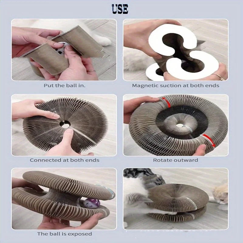 Cat Foldable Magic Organ Scratching Board Funny Toy Grinding Claw