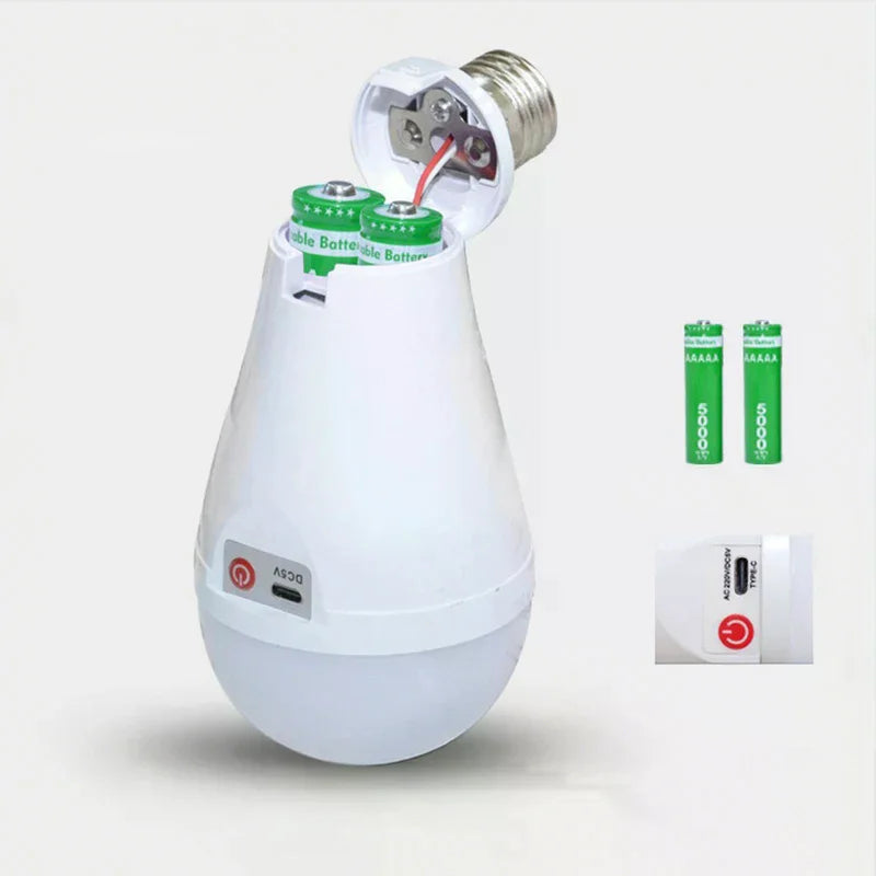 Portable 20W 30W Emergency Bulb Courtyard Outdoor Bulb Power Failure Emergency Flicker-Free LED Bulb Light Zpaxo