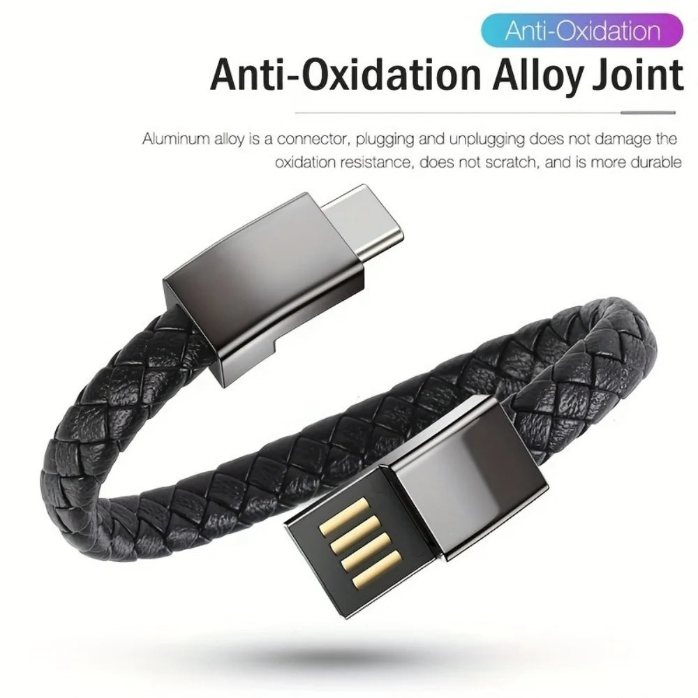 USB-C Bracelet Charging Cable – Fast Charge Wristband Cord USB-C Bracelet Cable Zpaxo