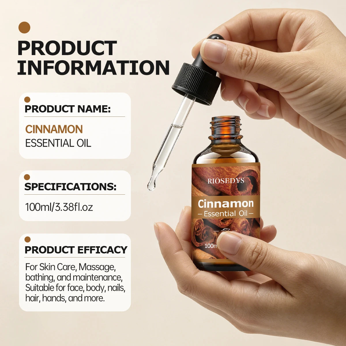CINNAMON ESSENTIAL OIL Moisturizing Nourishing Massage Suitable Zpaxo