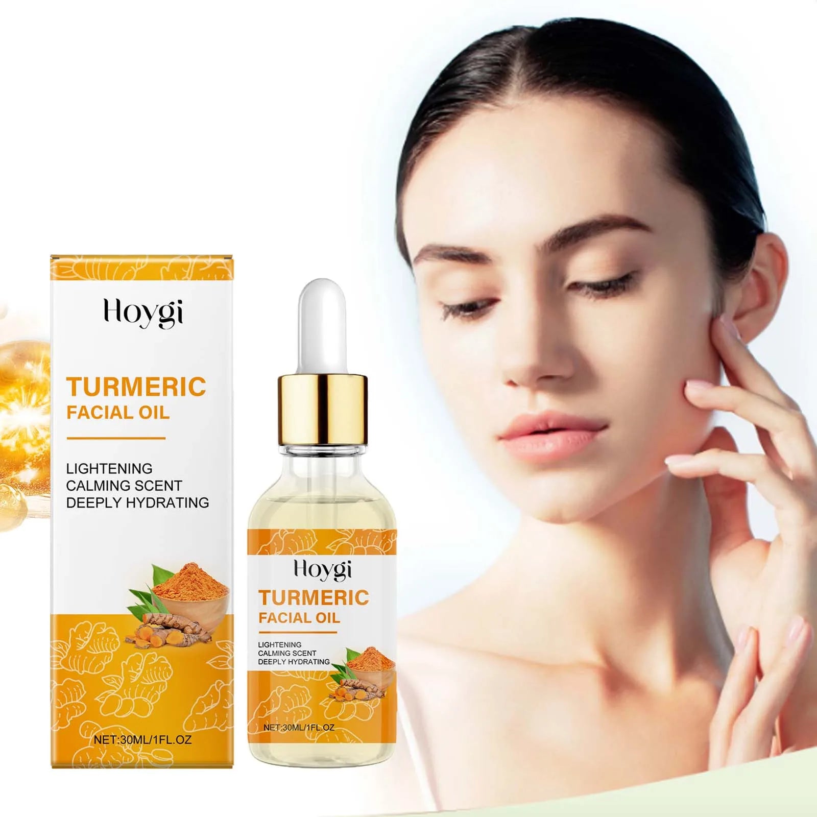 Turmeric Facial Essence Oil Nourishing Brightening Fade Dark Spot Skin Care Smoothing Firming Glowing Complexion Moisturizing Zpaxo