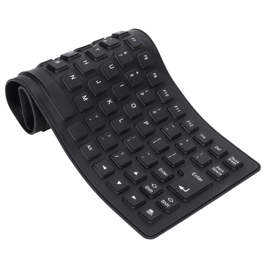 Portable USB Wired Keyboard Silicone Fully Sealed Design Lightweight Silent Soft Comfortable Silicone Keyboard for PC Zpaxo