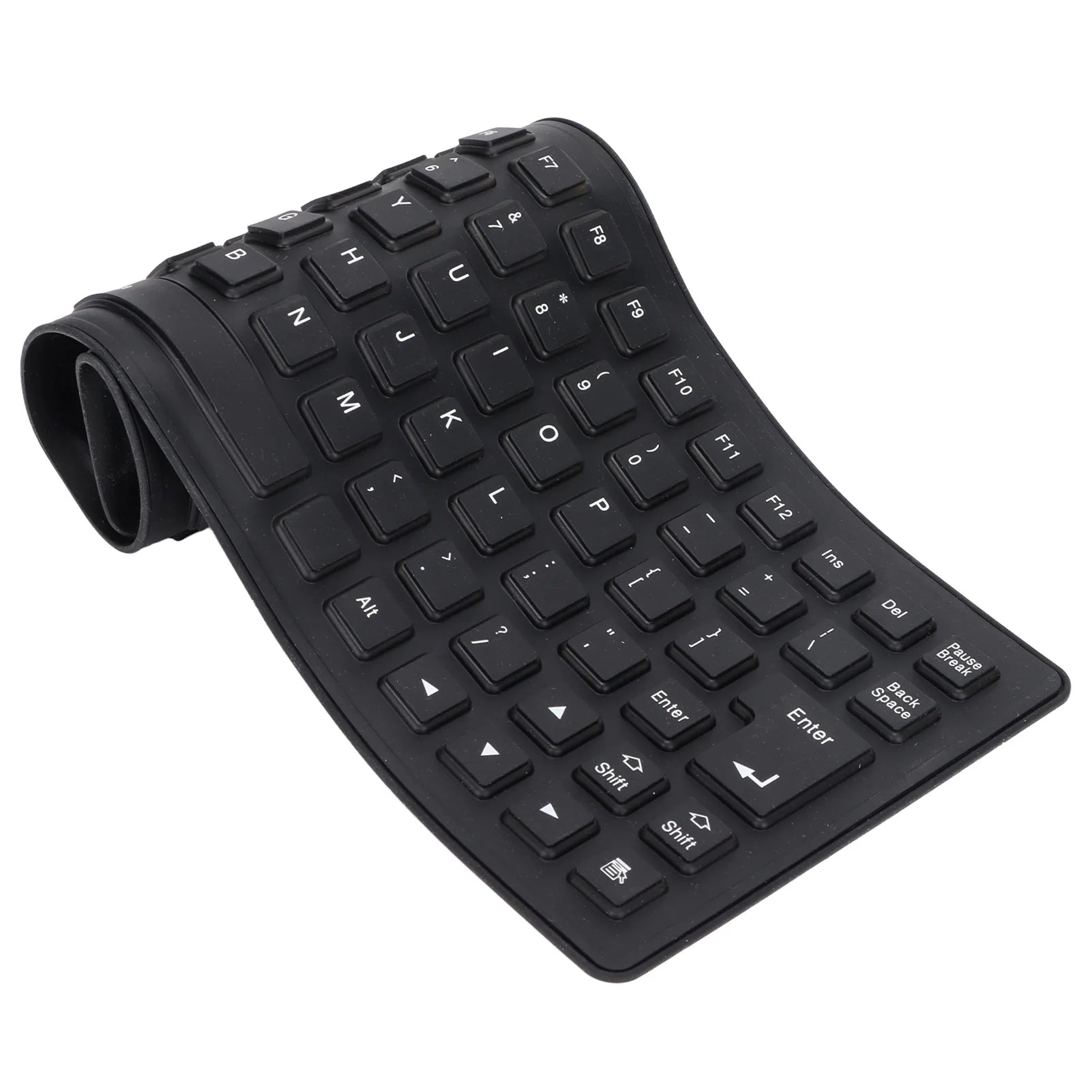 Portable USB Wired Keyboard Silicone Fully Sealed Design Lightweight Silent Soft Comfortable Silicone Keyboard for PC Zpaxo