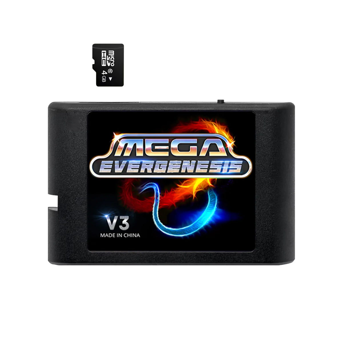 3000 in 1 MD V3 Pro Game Cartridges EDMD FlashCard For SEGA Genesis Mage Drive 16Bit Video Game Console Free With 4G TF Card Zpaxo Black