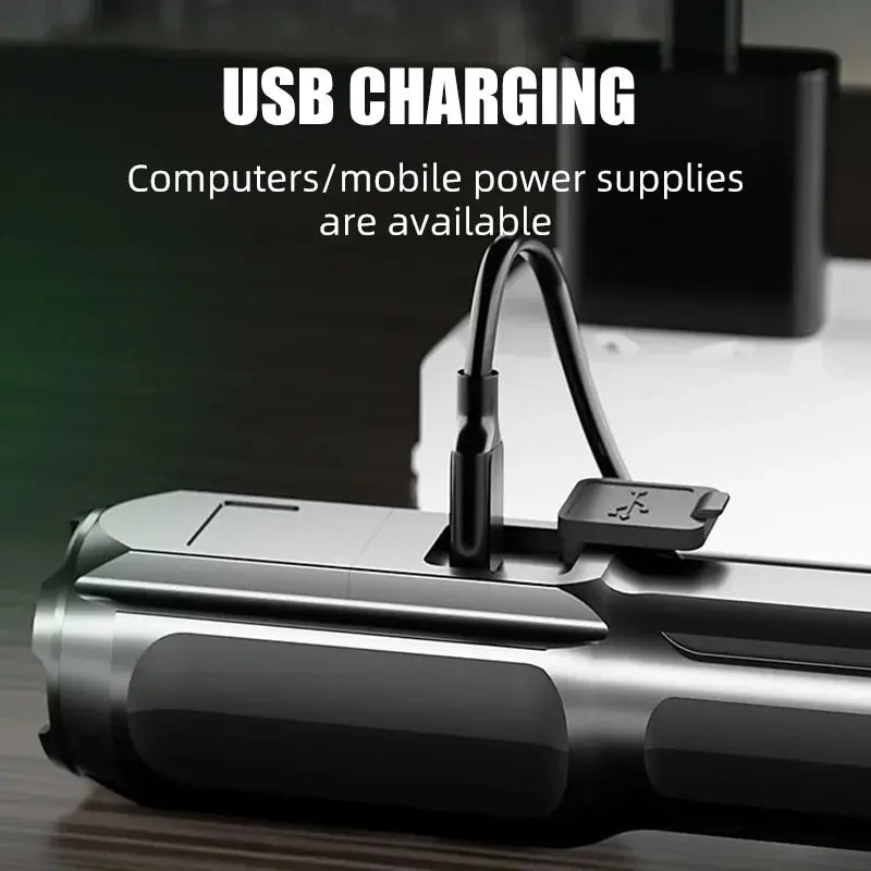 Super Bright Multi Functional USB Rechargeable LED Long Range Tactical Torch Lamp For Outdoor Waterproof Camping Fishing Lantern Zpaxo
