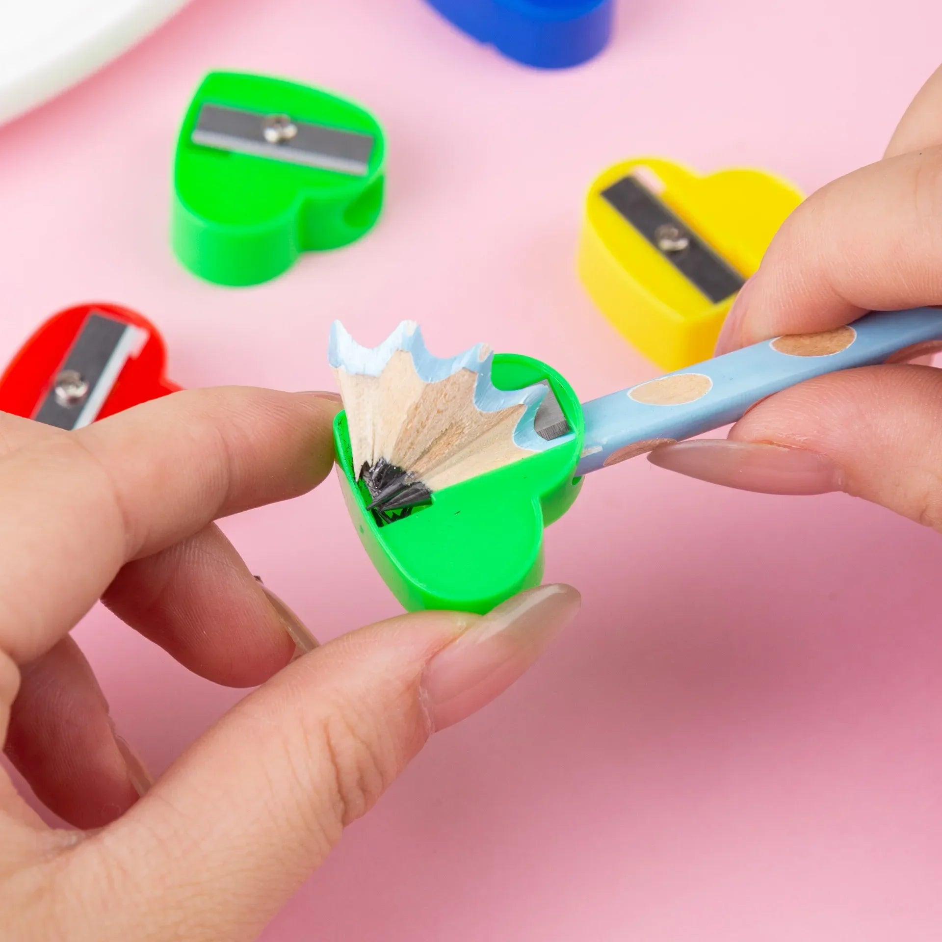 Heart Pencil Sharpeners Manual Compact Mini Sharpener School Zpaxo