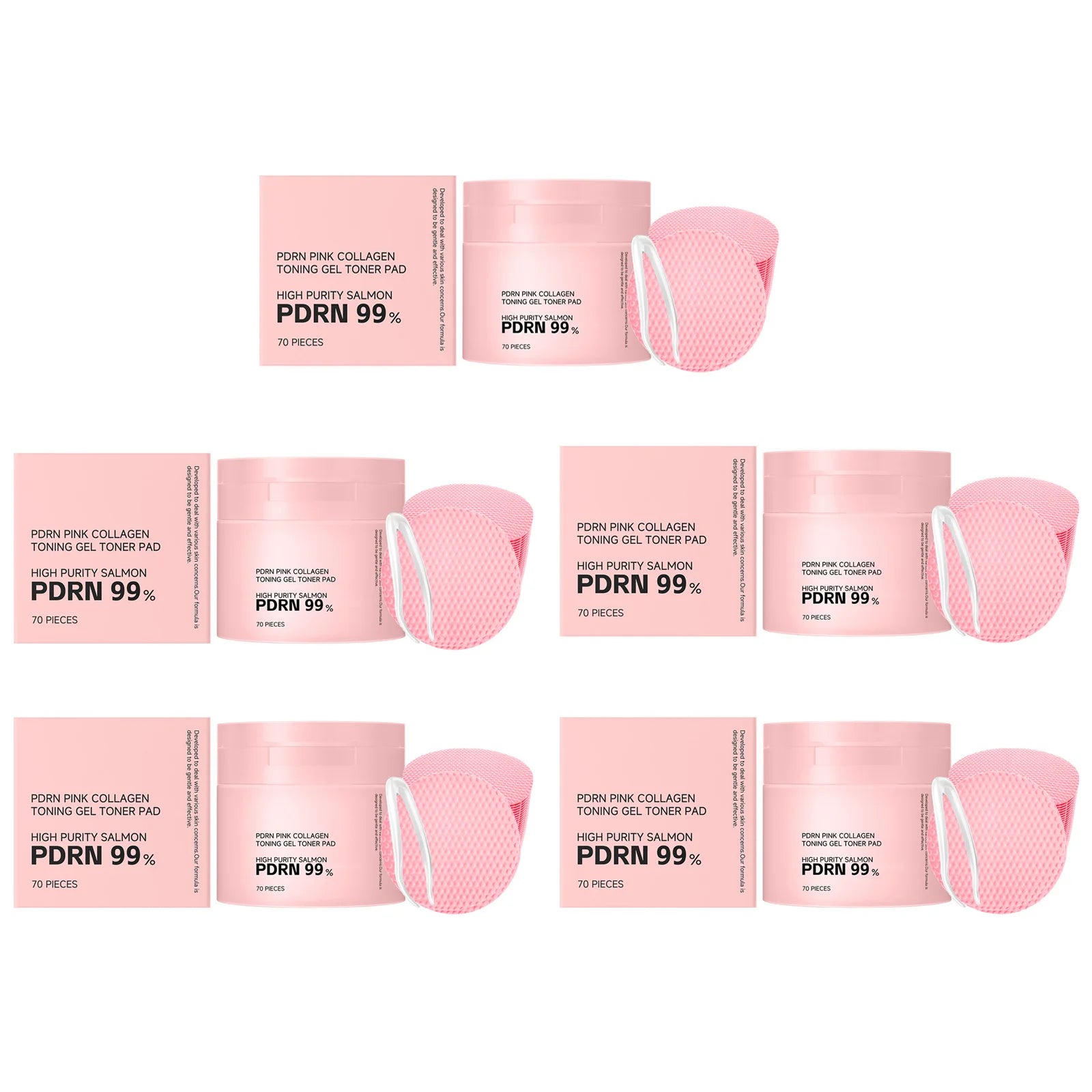 Hoygi PDRN Collagen Toner Pads – Brighten, Firm & Hydrate 70pc Toner Pads Zpaxo 5 x 70pcs boxed