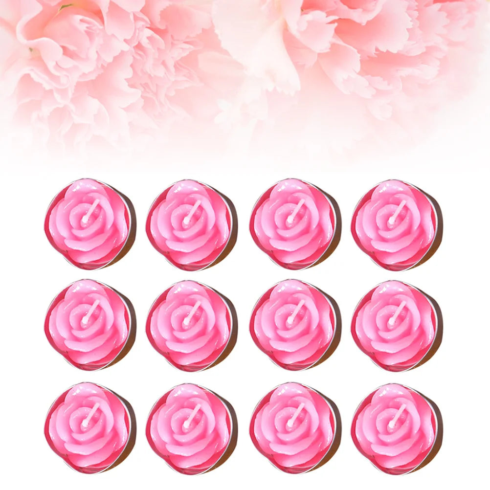 Rose Floating Candles Smokeless Waterproof Wedding Party Decoration