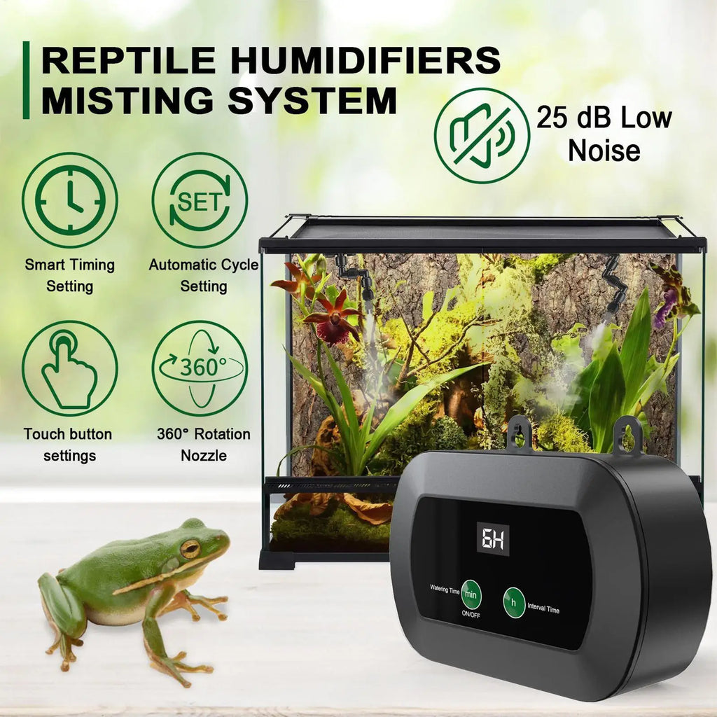 Reptile Humidifier Automatic Mister Tank Timer Portable Fogger 360