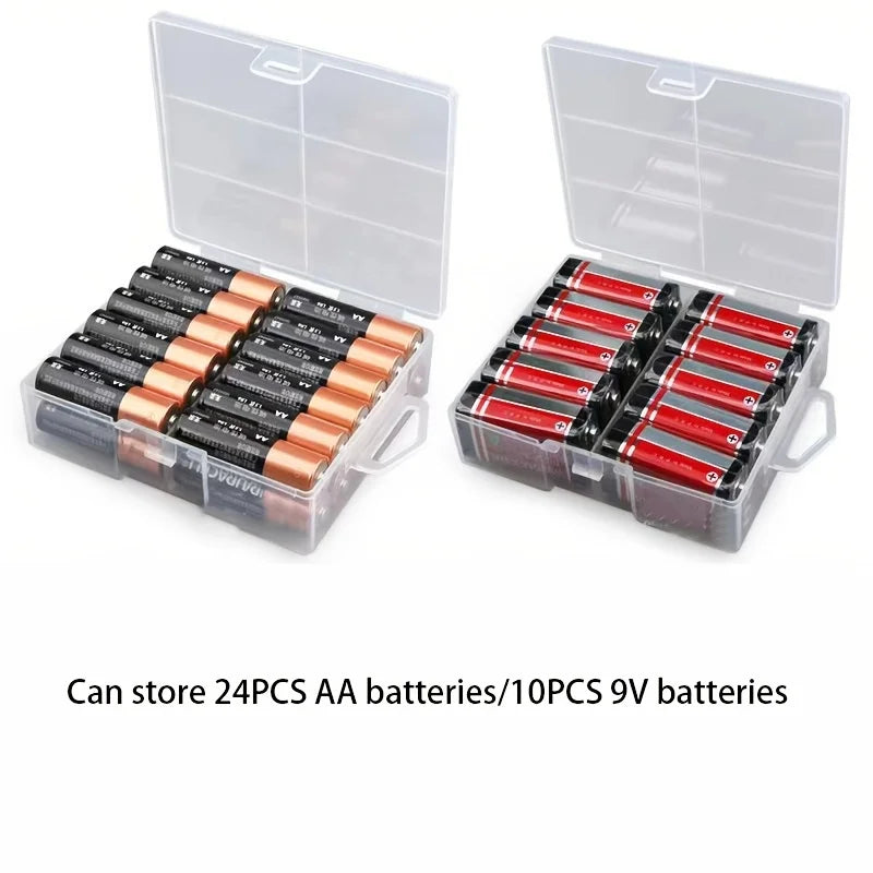 AA AAA Battery Storage Box Transparent Can Hold 24 Batteries Zpaxo