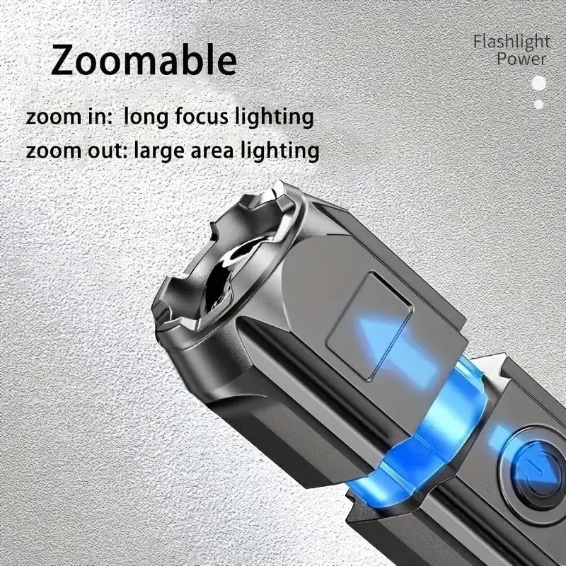 Powerful LED Flashlight Rechargeable USB 18650 Waterproof Zoom Zpaxo