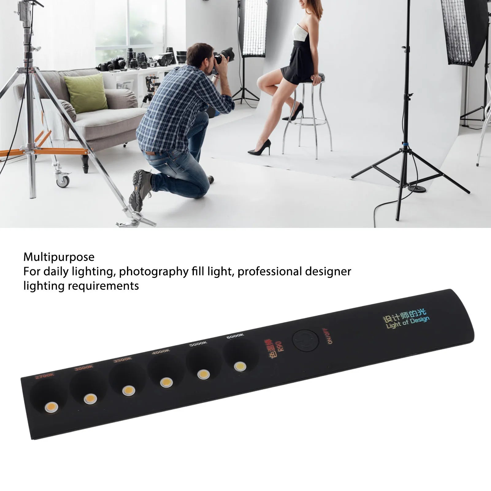 Portable Temperature Lamp Stick Photography Light Wand Rechargeable