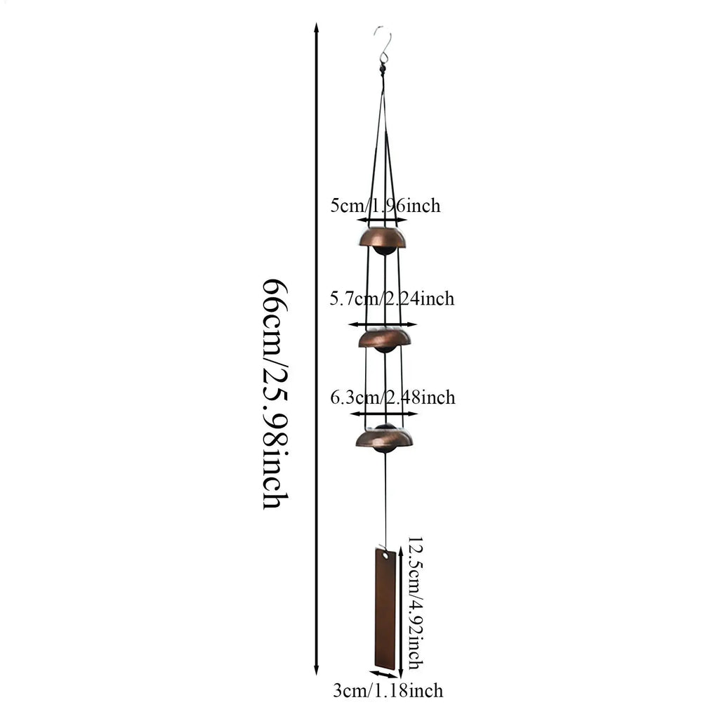 Chimes Outdoors Blessing Sounding Ornament 3 Bells Copper Small Wind