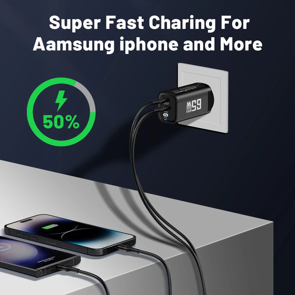 65W GaN USB-C Charger & Cable – MacBook, Lenovo, Xiaomi USB-C GaN Charger Zpaxo