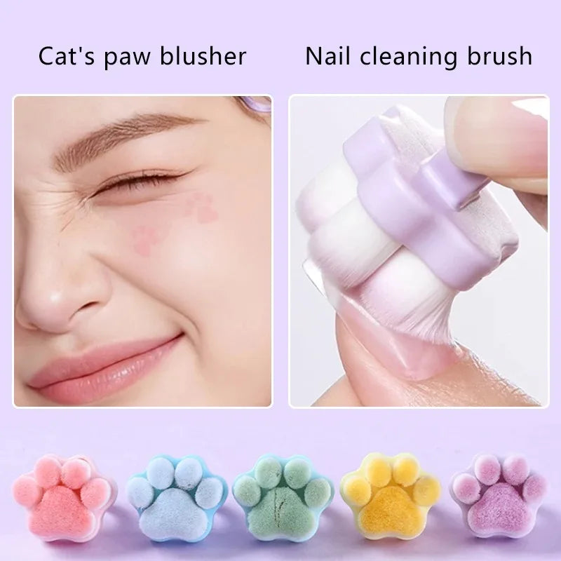 1- Cat's Paw Manicure Dust Clean Brush Finger Ring Duster Soft Hair