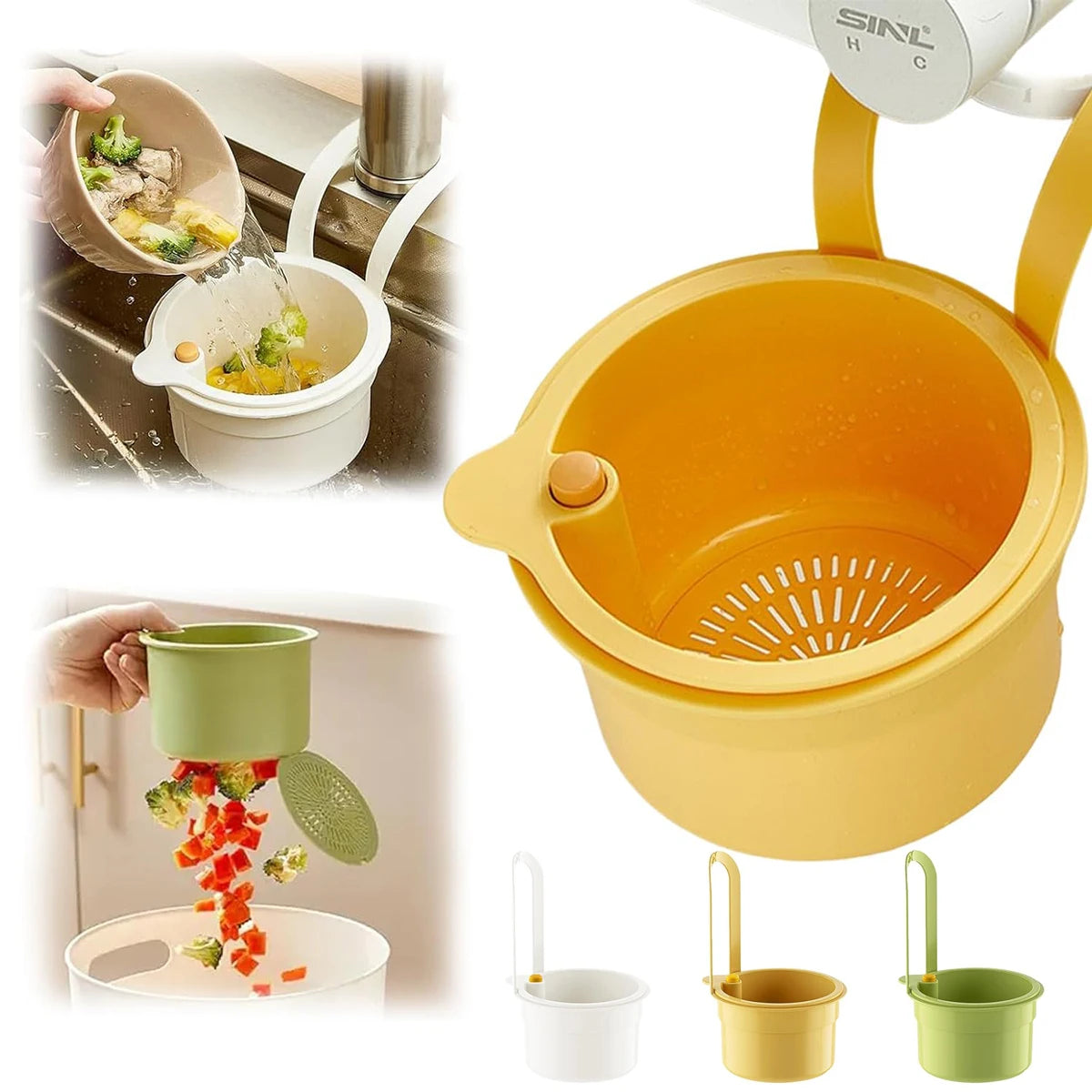 Kitchen Sink Strainer Basket – Self-Cleaning Drain Food Catcher