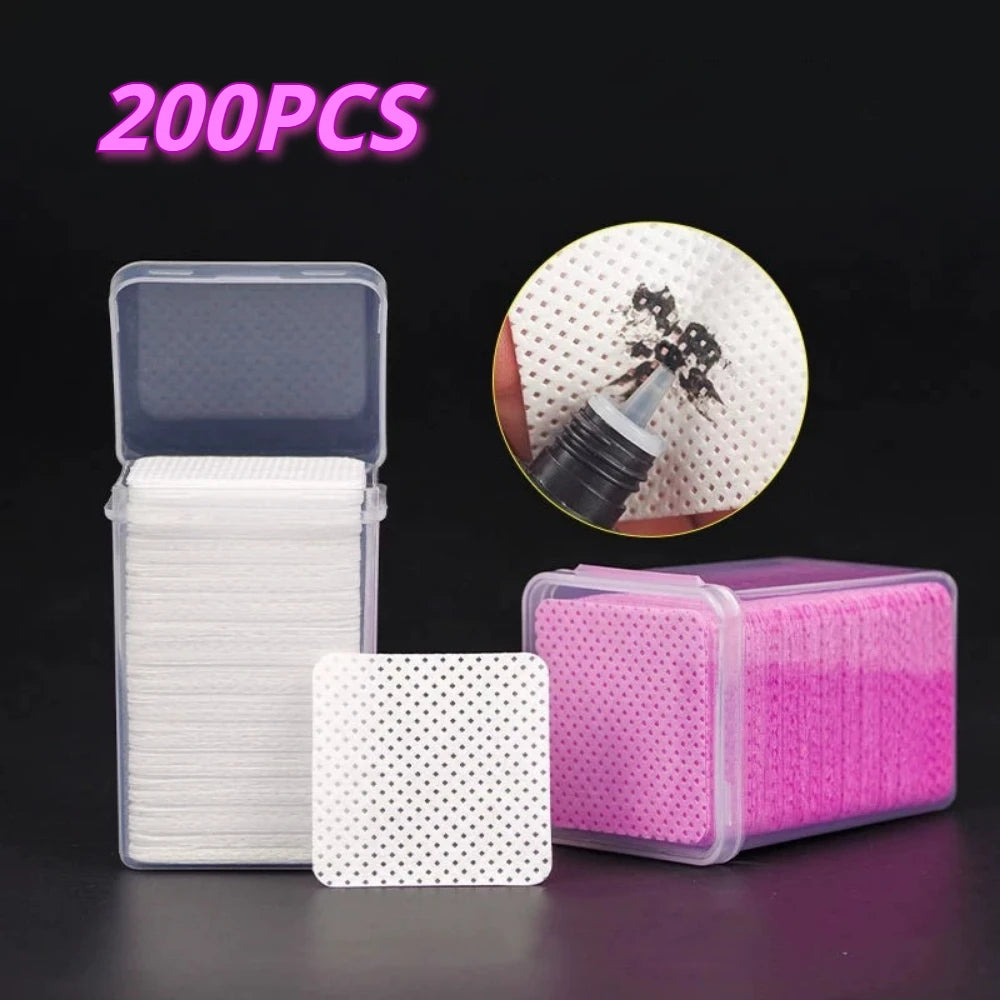 Pink Lint-free Nail Polish Remover Wipes UV Gel Glue Removal Cotton