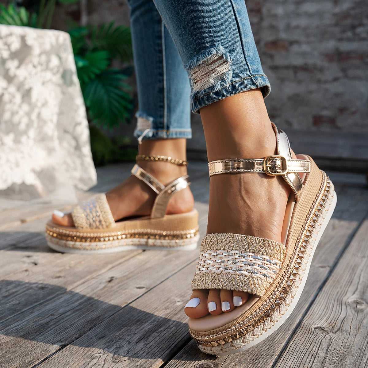 Women Sandals 2025 New Casual Luxury Flat Sandals Women Trend Platform Shoes for Women Designer Fashion Shoes Sandalias De Mujer Zpaxo