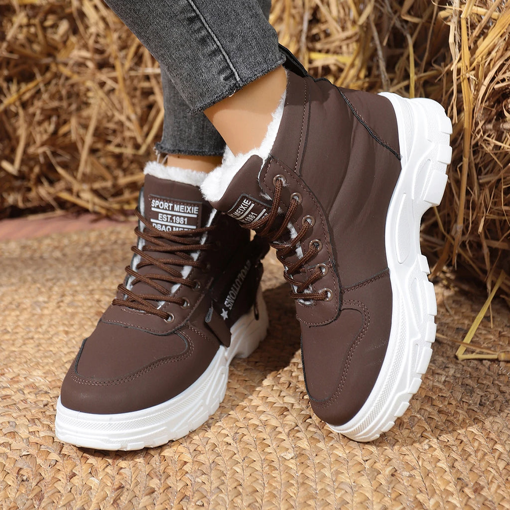 Retro Winter Snow Boots for Women Casual High-top Shoes Warm Women Sneakers Platform Ankle Boots Zapatillas De Mujer New Boots Zpaxo
