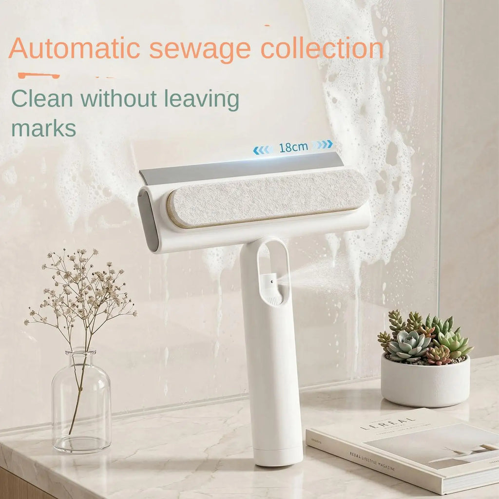 Window Cleaning Scraper Glass Cleaner Scraper for Cleaning Window with Sprayer for Shower Door Car Windshield Kitchen Stove Zpaxo