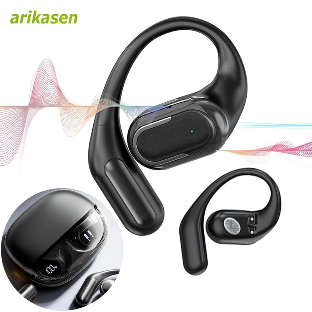 Open Ear Earbuds Bluetooth Headphones Wireless 60Hrs Playtime Hifi