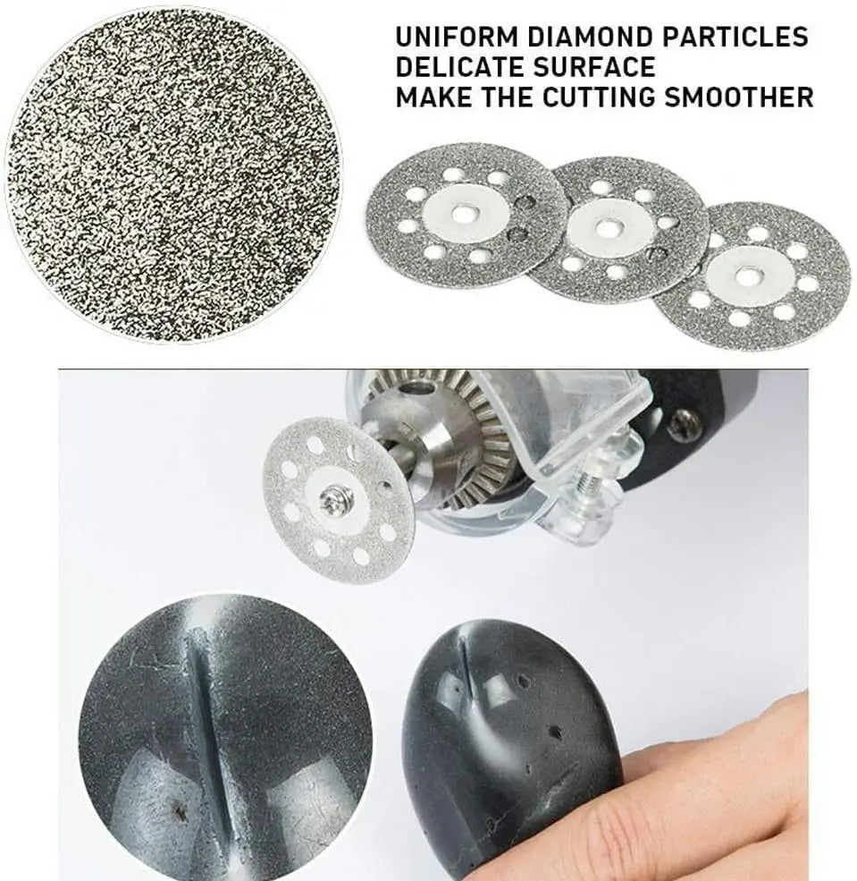 22mm Diamond Cutting Discs & Grinding Wheel Shafts – 10/30 Pack