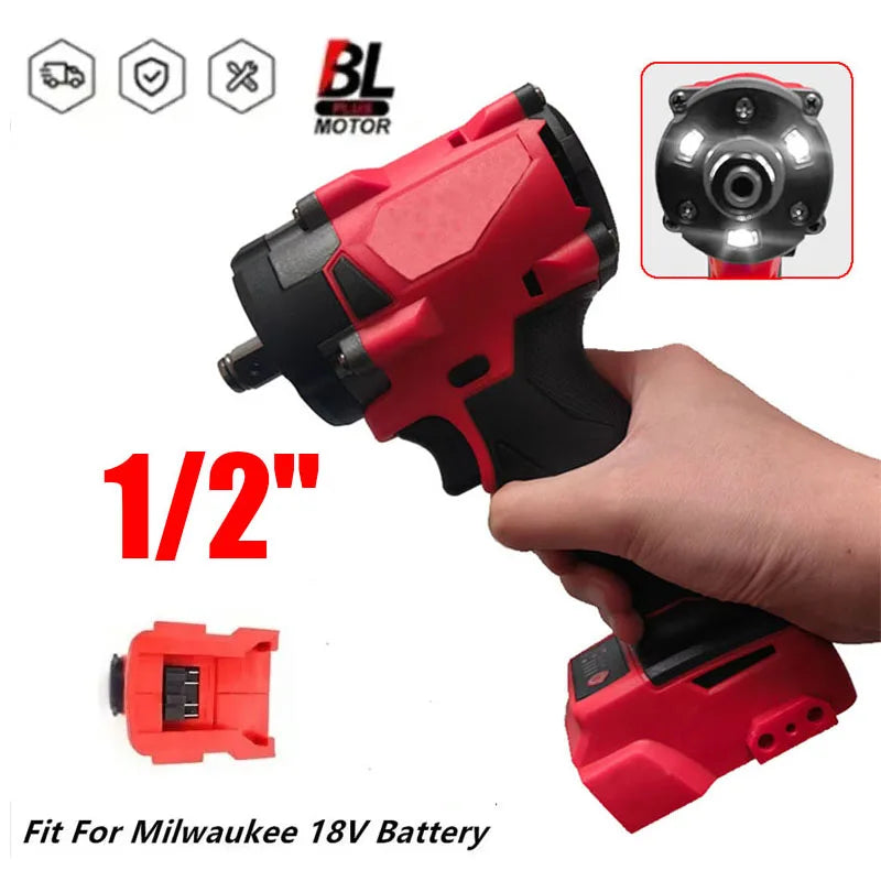 Brushless Impac Wrench 500N M Electric Driver 1 2 Repair Cordless