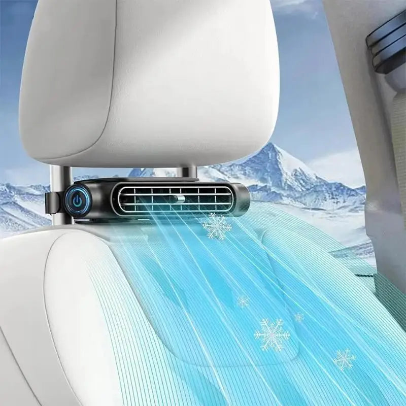 USB Car Headrest Fan – 3-Speed Quiet Rear Seat Cooling Fan