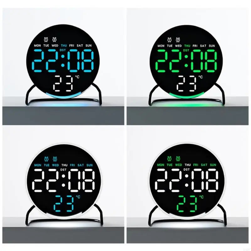 LED Digital Clock Bedroom Desk Double Alarm Ambients Lighting