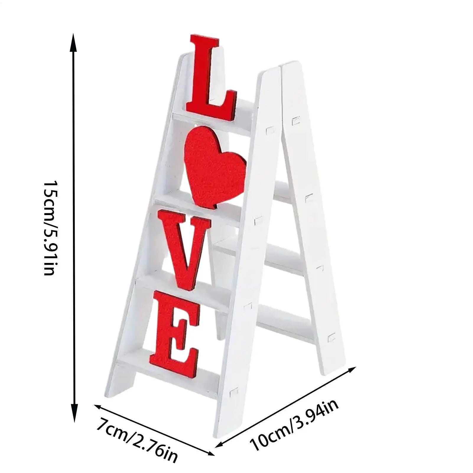 Valentine Love Ladder Desktop Decor Tabletop Mantle Shelf Sign