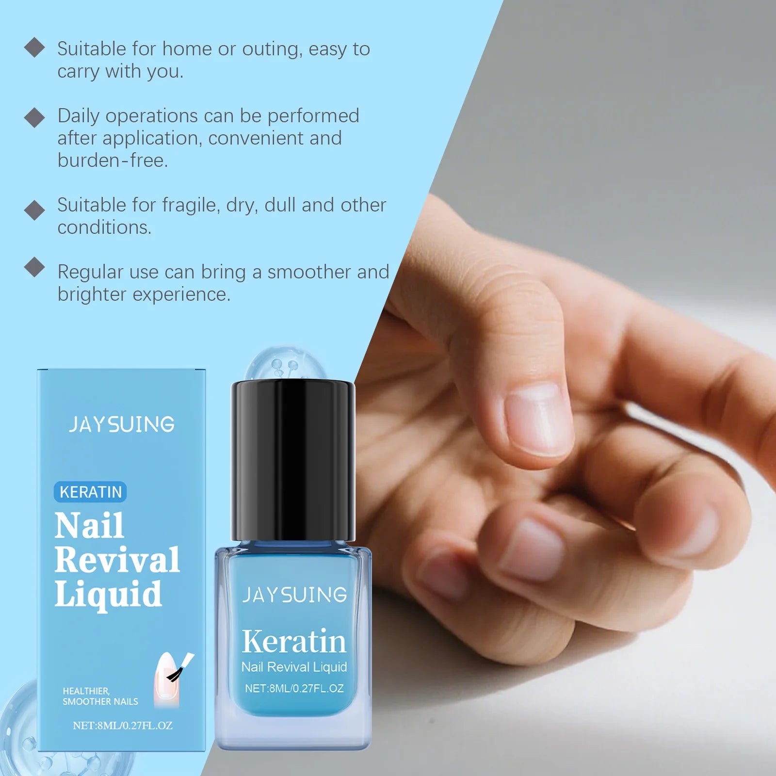 Hyaluronic Acid Nail Strength & Cuticle Oil – 8ml Repair Nail Cuticle Oil Zpaxo