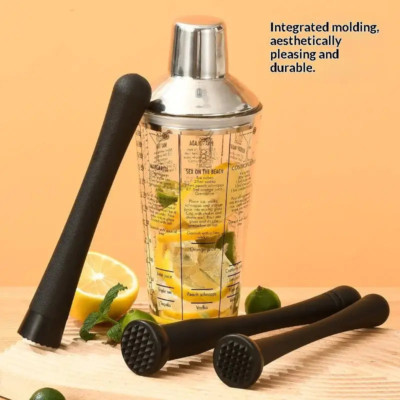 PP Cocktail Muddler with Grooved Nylon Tip | Bar Mixing Tool