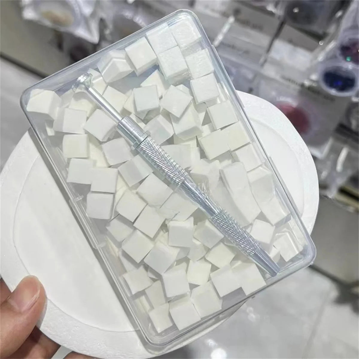 Nail Care Gradual Pat Cotton Clip Sponge Powder Puff Dizzy Dye Art Zpaxo WHITE