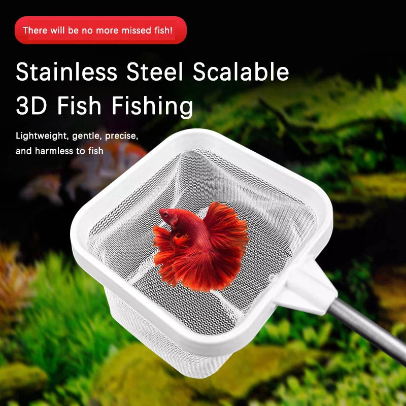 Fising Net Fish Tank Accessories Stainless Steel Telescopic Hand Aquarium For Catching Fish Shhrimp Tank Clean Accessories Zpaxo