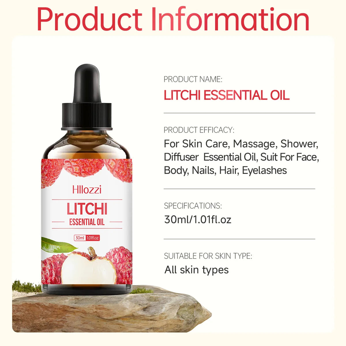 30ml Lychee Essential Oil Pure Plant Essential Oil Multi-purpose Aromatherapy Diffuser Humidifier Soap Fruit Essential Oil Zpaxo