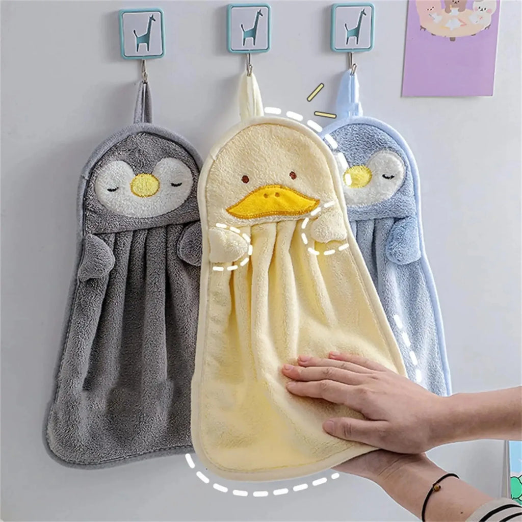 Cute Animal Hand Towens Hanging Loop Home Bathroom Kitchen Household