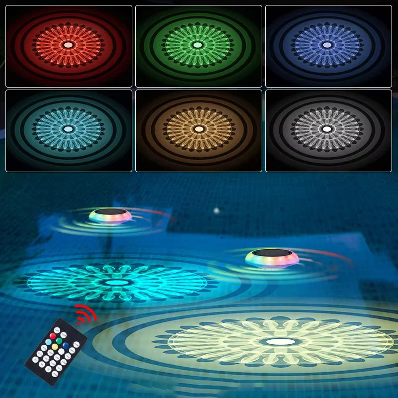 Solar Floating Pool Light RGB Changing Remote Control IP67 Waterproof Zpaxo