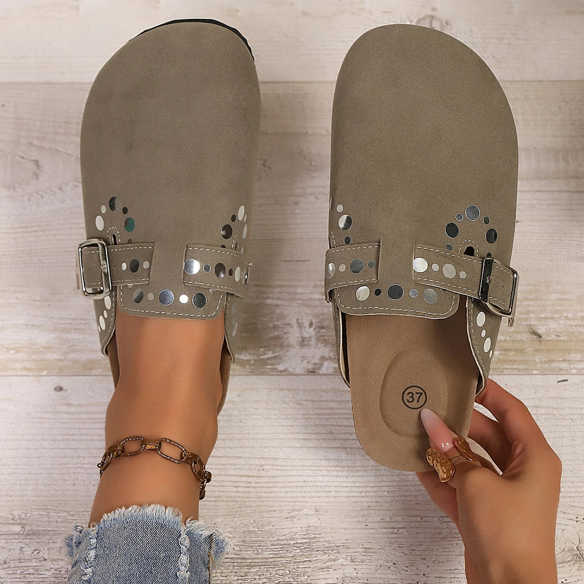 Women Slippers 2025 Outdoor Non-slip Sandals Fashion Shoes Zpaxo Khaki 38