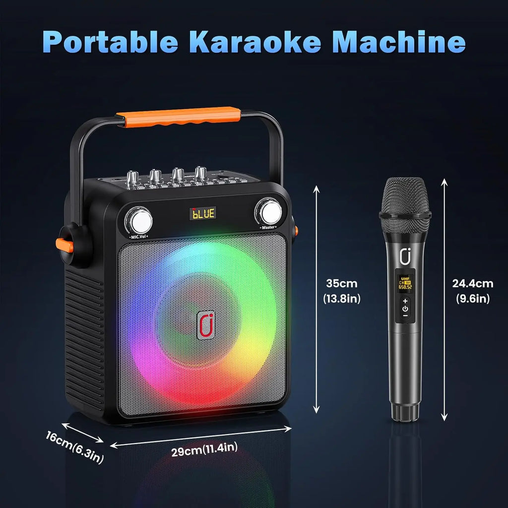 4400mAh Karaoke Machine 2Wireless Microphones Microphone PA System