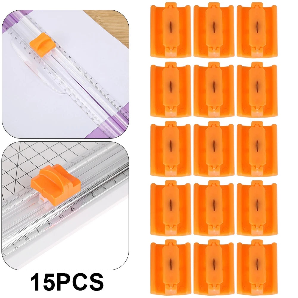 Paper Cutter Spare Knife Portable Slicer Replacement Blade Convenient Zpaxo 15PCS Orange