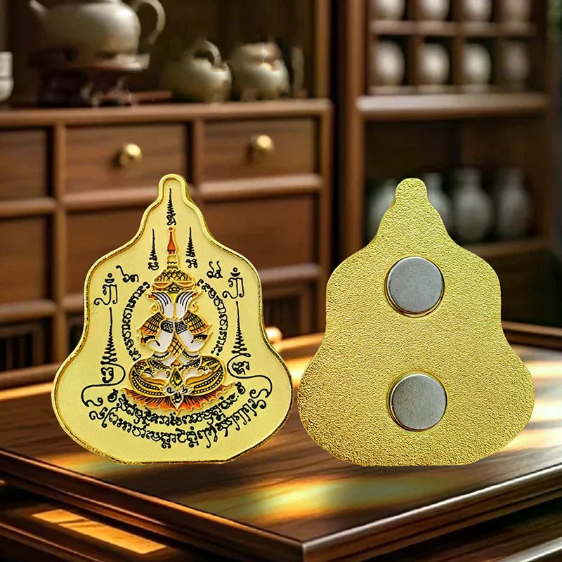 Thai Buddha Fridge Magnet Phra Pidta Phra Rahu Design Lucky Charm Prevent Disasters Home, Kitchen, Office Decor, Perfect Gift Zpaxo